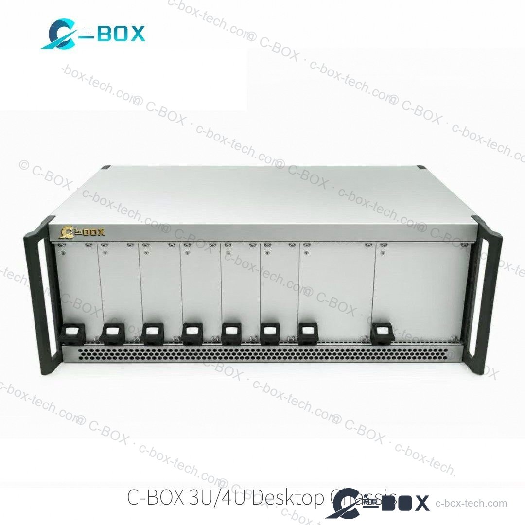 C-BOX desktop system enclosure, 2U–7U aluminium case with side handles