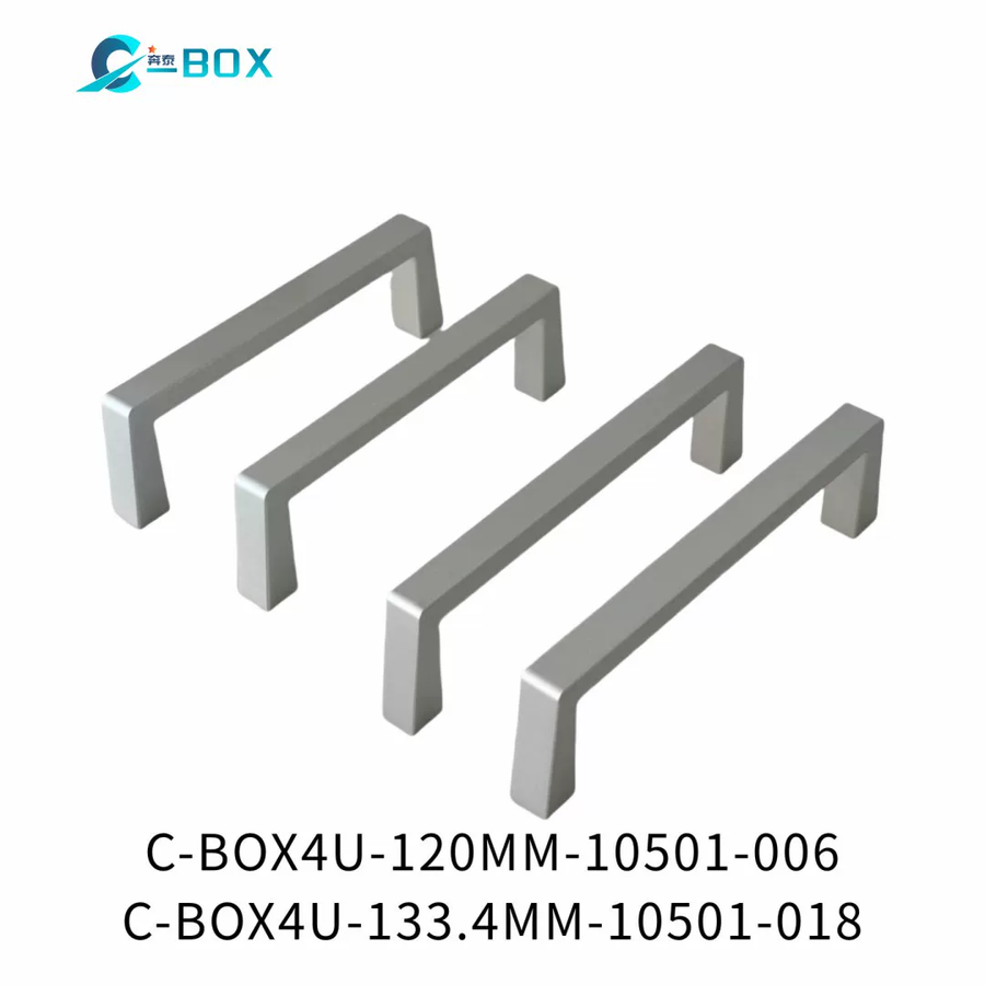 C-BOX Front Handle One-Piece, Width 12.2 mm, Clear Anodized, 4 U, catalog number 10501-018