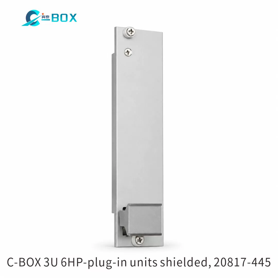 C-BOX Plug-In Unit Kit With Extraction Handle Type 1, Unshielded, Grey, 3 U, 6 HP, catalog number 20817-445