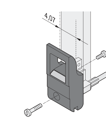 C-BOX Inserter/Extractor Handle, Type IET, Black Lever, Light Grey Key, Bottom, catalog number 20817-652