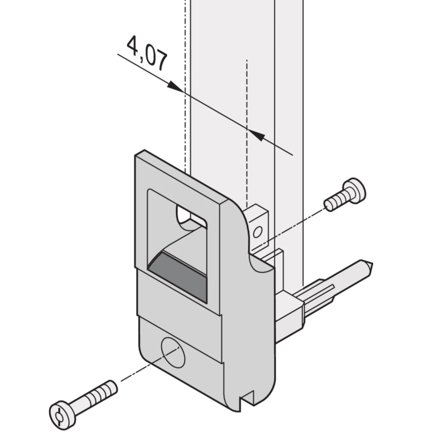 C-BOX Inserter/Extractor Handle Type IET, Grey Lever, Black Button, Top, 10 Pieces, catalog number 20817-662
