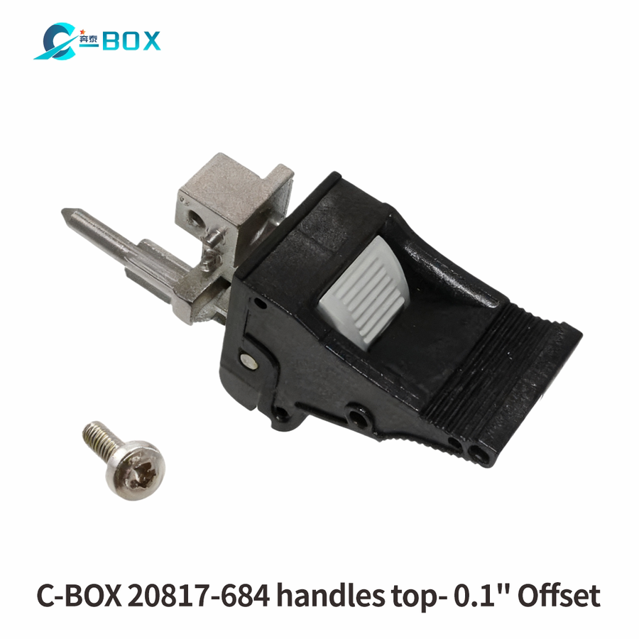 C-BOX Inserter/Extractor Handle Type IEL, Black Lever, Grey Button, Top; 10 pieces, catalog number 20817-684