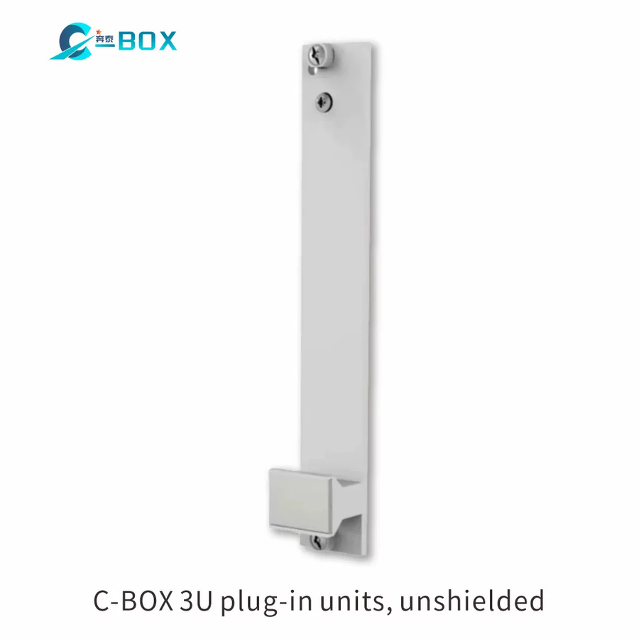 C-BOX Plug-In Unit Kit With Trapezoid Handle, Unshielded, Grey, 3 U, 4 HP, catalog number 20818-018