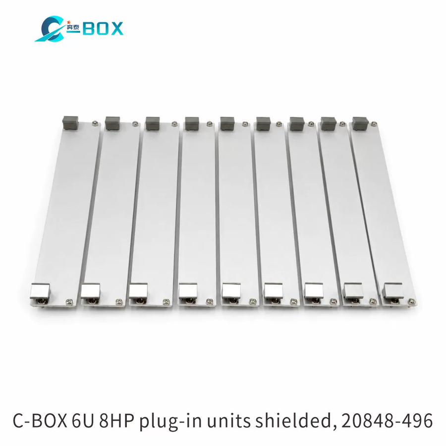 C-BOX Plug-In Unit Kit With Extraction Handle Type 1, Shielded, Grey, 6 U, 8 HP, catalog number 20848-496