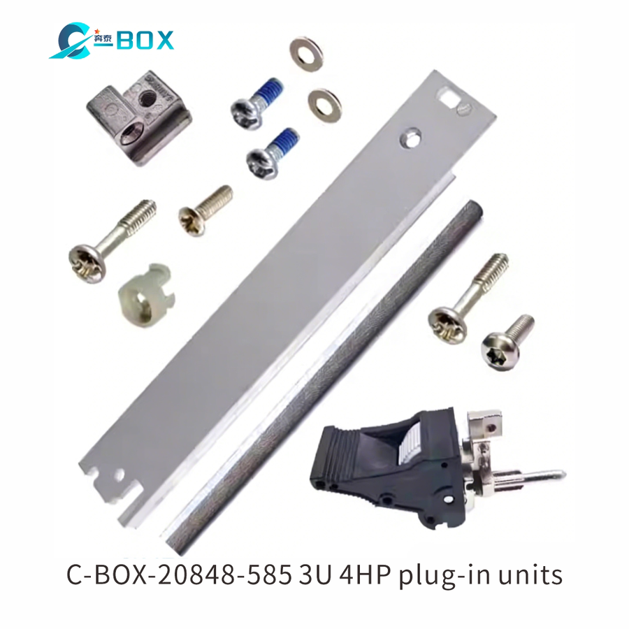 C-BOX Plug-In Unit Kit With IEL Handle, Shielded, Black 3 U, 4 HP, catalog number 20848-585
