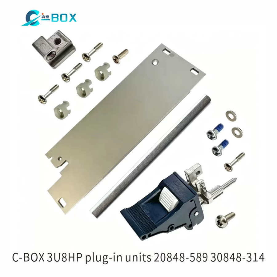 C-BOX Plug-In Unit Kit With IEL Handle, Shielded, Black 3 U, 8 HP, catalog number 20848-589