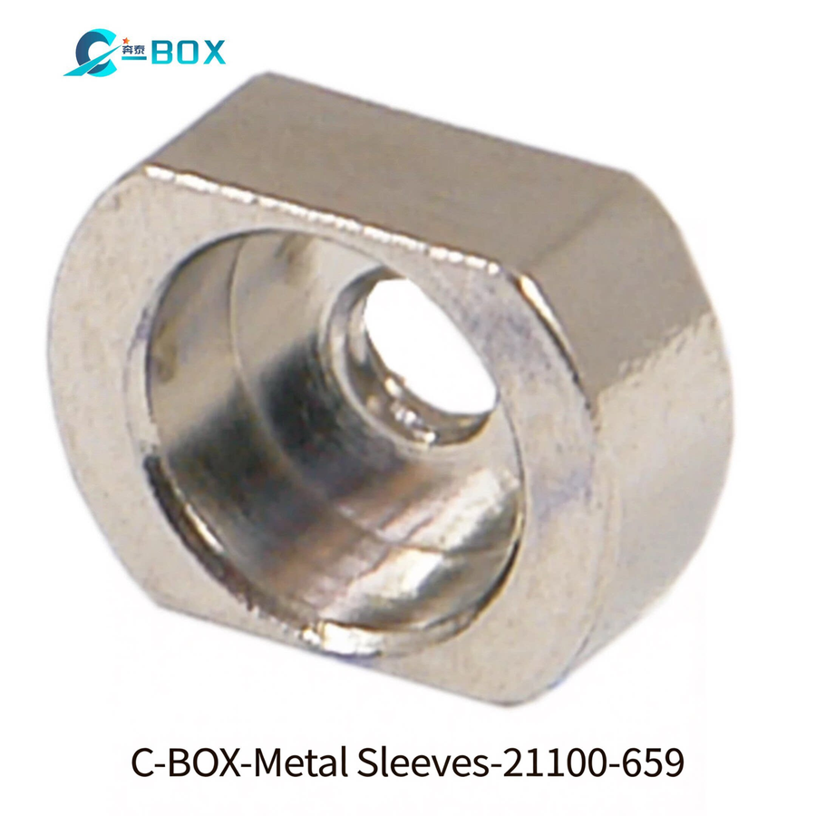 C-BOX Sleeves for M2.5, Brass Nickel-Plated, 10 pcs, catalog number 21100-659