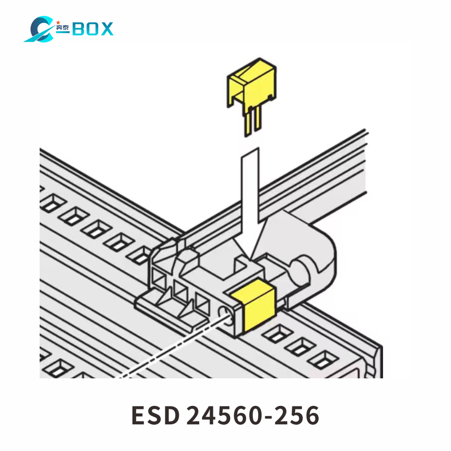 C-BOX Guide Rail With Coding IEEE ESD Clip, Alignment Pin, catalog number 24560-256