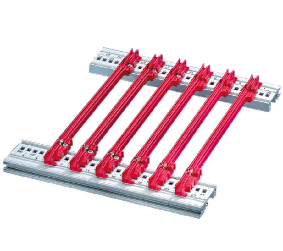 C-BOX Guide Rail Standard Type, Groove Width 2 mm, 160 mm, Red, 10 Pieces, catalog number 24560-351