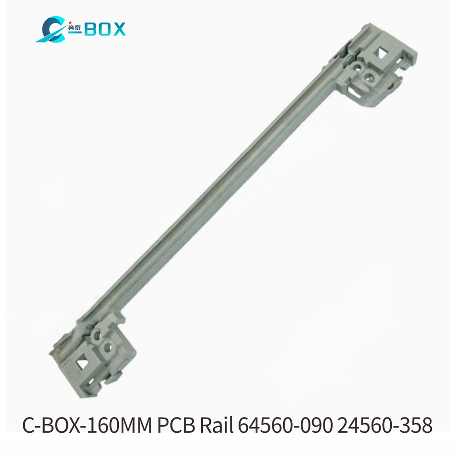 C-BOX Guide Rail With Coding for CompactPCI/ VME64x, Plastic, 160 mm, 2 mm Groove Width, Grey, 10 Pieces, catalog number 24560-358