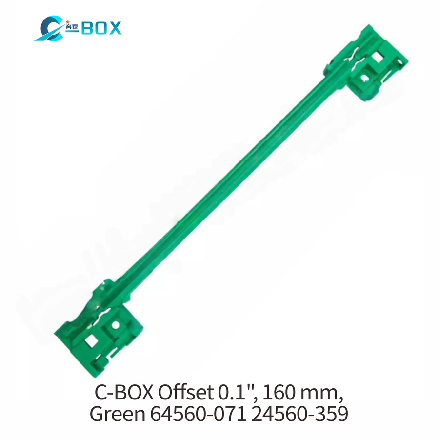 C-BOX Guide Rail With Coding for CompactPCI/ VME64x, Offset 0.1", 160 mm, Green, 10 Pieces, catalog number 24560-359
