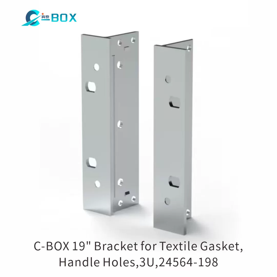C-BOX EuropacPRO 19" Bracket for Textile Gasket, Type F, Handle Holes, 3 U, catalog number 24564-198