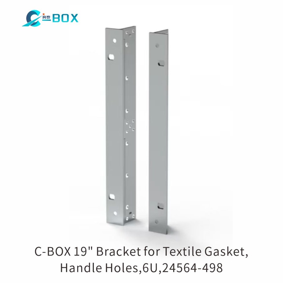 C-BOX EuropacPRO 19" Bracket for Textile Gasket, Type F, Handle Holes, 6 U, catalog number 24564-498