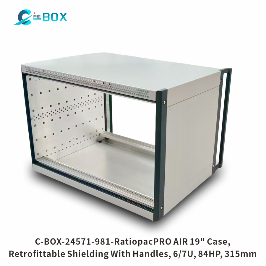 C-BOX RatiopacPRO AIR 19" Case, Retrofittable Shielding With Handles, 6/7 U, 84 HP, 315 mm, catalog number 24571-981