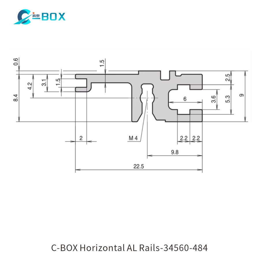 C-BOX Horizontal Rail, Rear, Type L-ST, Light, Standard, 84 HP, catalog number 34560-484