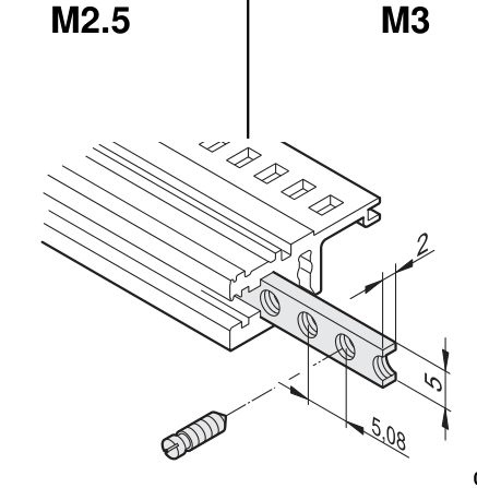 C-BOX Threaded Insert (Strip Nut), Tapped M3, for 84 HP Rail, catalog number 34561-484