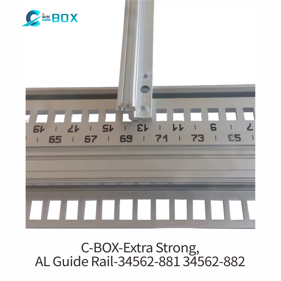 C-BOX Guide Rail Accessory Type for Heavy PCBs, Extra Strong, Aluminum, 220 mm, 2 mm Groove Width, Silver, catalog number 34562-882