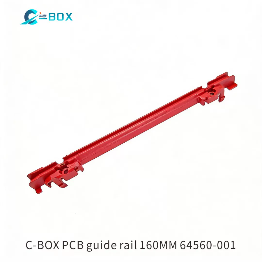 C-BOX Guide Rail Standard Type, Groove Width 2 mm, 160 mm, Red, SPQ 50, catalog number 64560-001