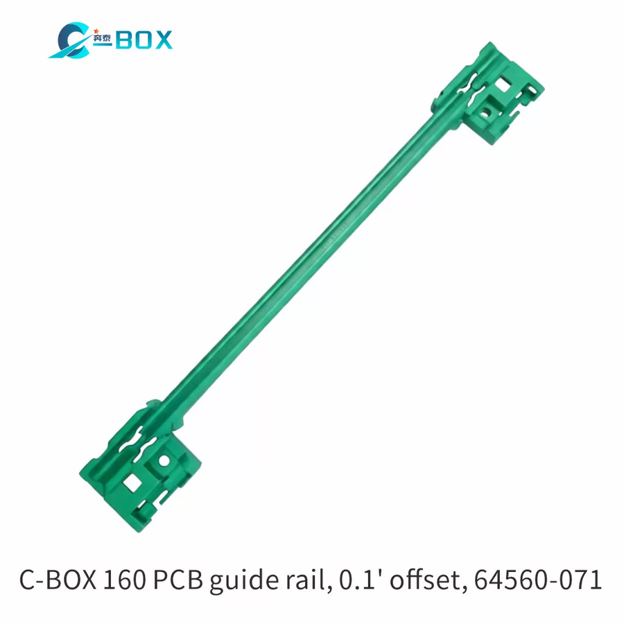 C-BOX Guide Rail With Coding for CompactPCI/ VME64x, Plastic, 160 mm, 2 mm Groove Width, Red, 50 Pieces, catalog number 64560-089