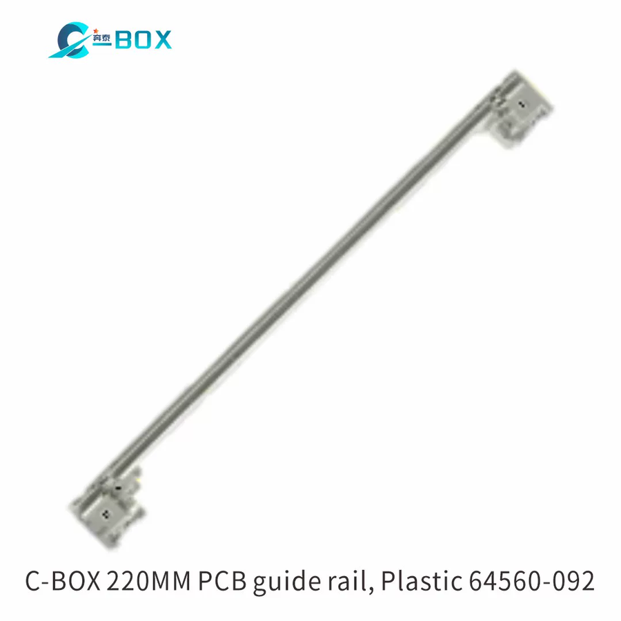 C-BOX Guide Rail With Coding for CompactPCI/ VME64x, Plastic, 220 mm, 2 mm Groove Width, Grey, 50 Pieces, catalog number 64560-092