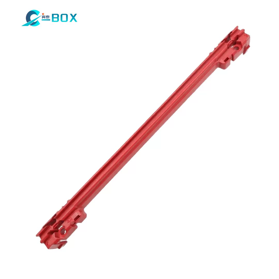 C-BOX Guide Rail Standard Type, PC, 160 mm, 2 mm Groove Width, Red, catalog number 64568-001