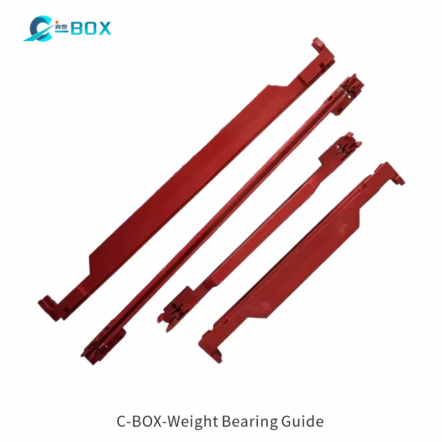 C-BOX Guide Rail Accessory Type, Strengthened, PC, 160 mm, 2 mm Groove Width, Red, catalog number 64568-076