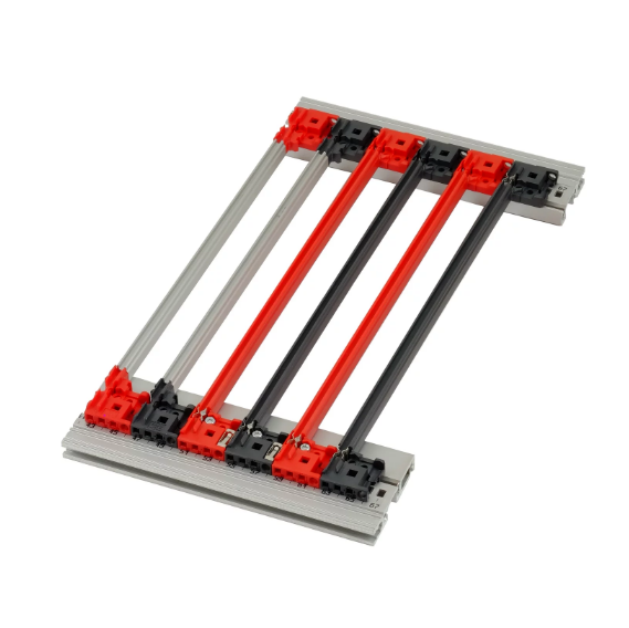 C-BOX Guide Rail With Coding for CompactPCI/ VME64x, PC, 160 mm, 2 mm Groove Width, Grey, catalog number 64568-090