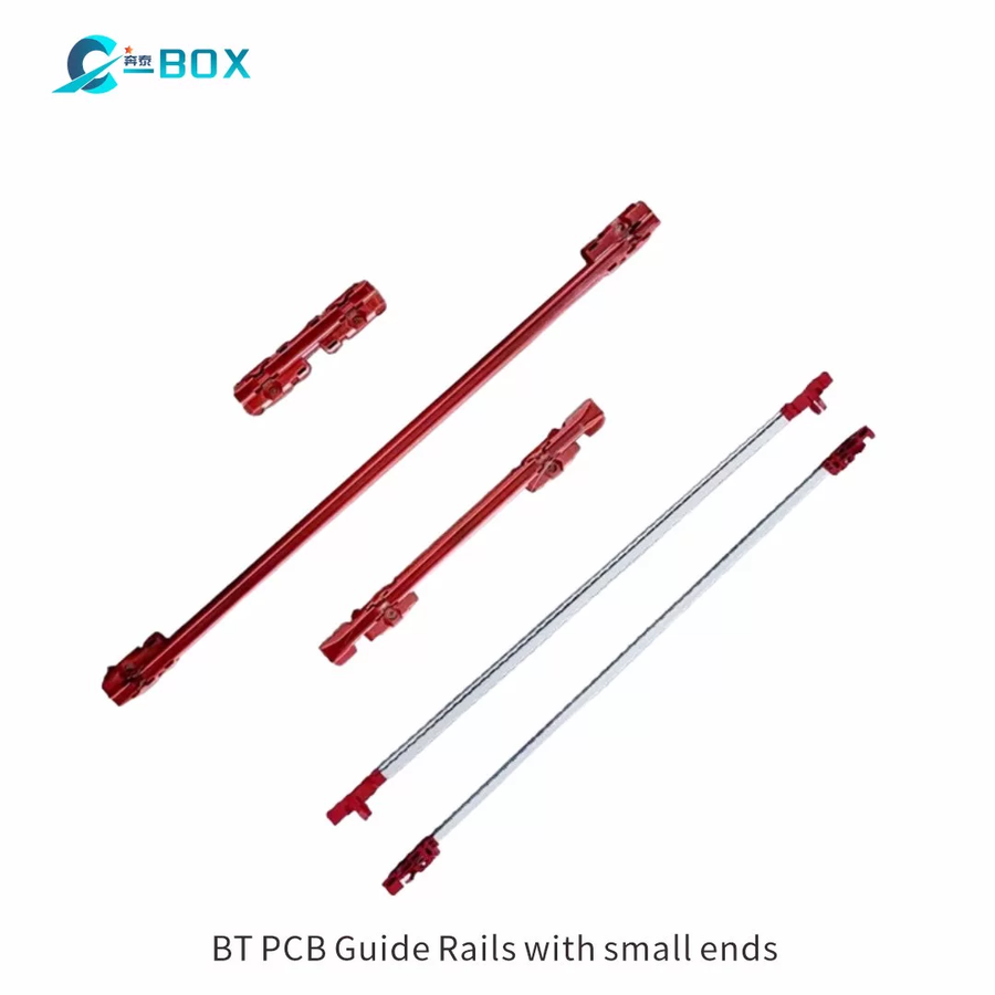 C-BOX Guide Rail Standard Type, PC, 220 mm, 2.5 mm Groove Width, Red, catalog number 64568-098