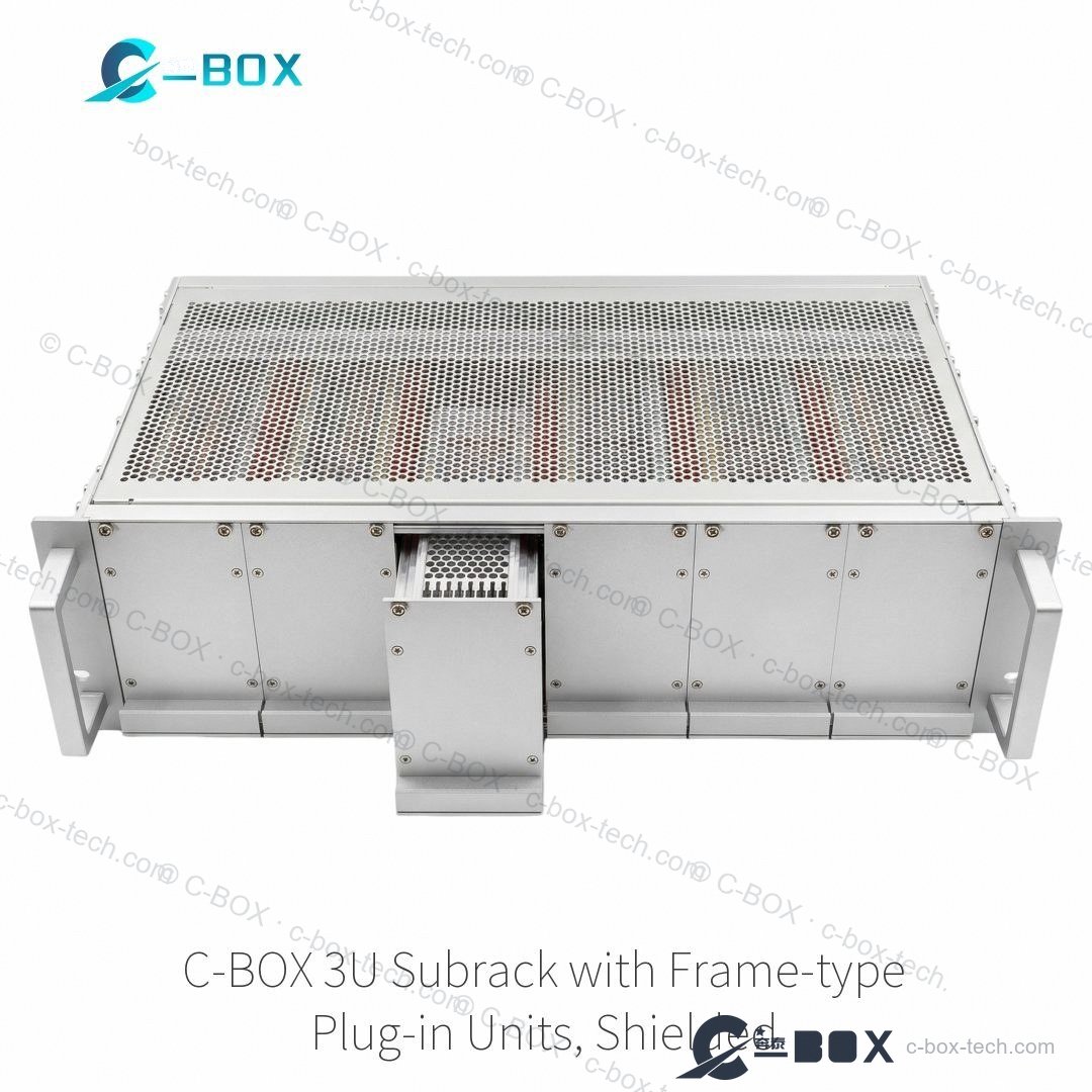 C-BOX 3U subrack with shielded frame-type plug-in units