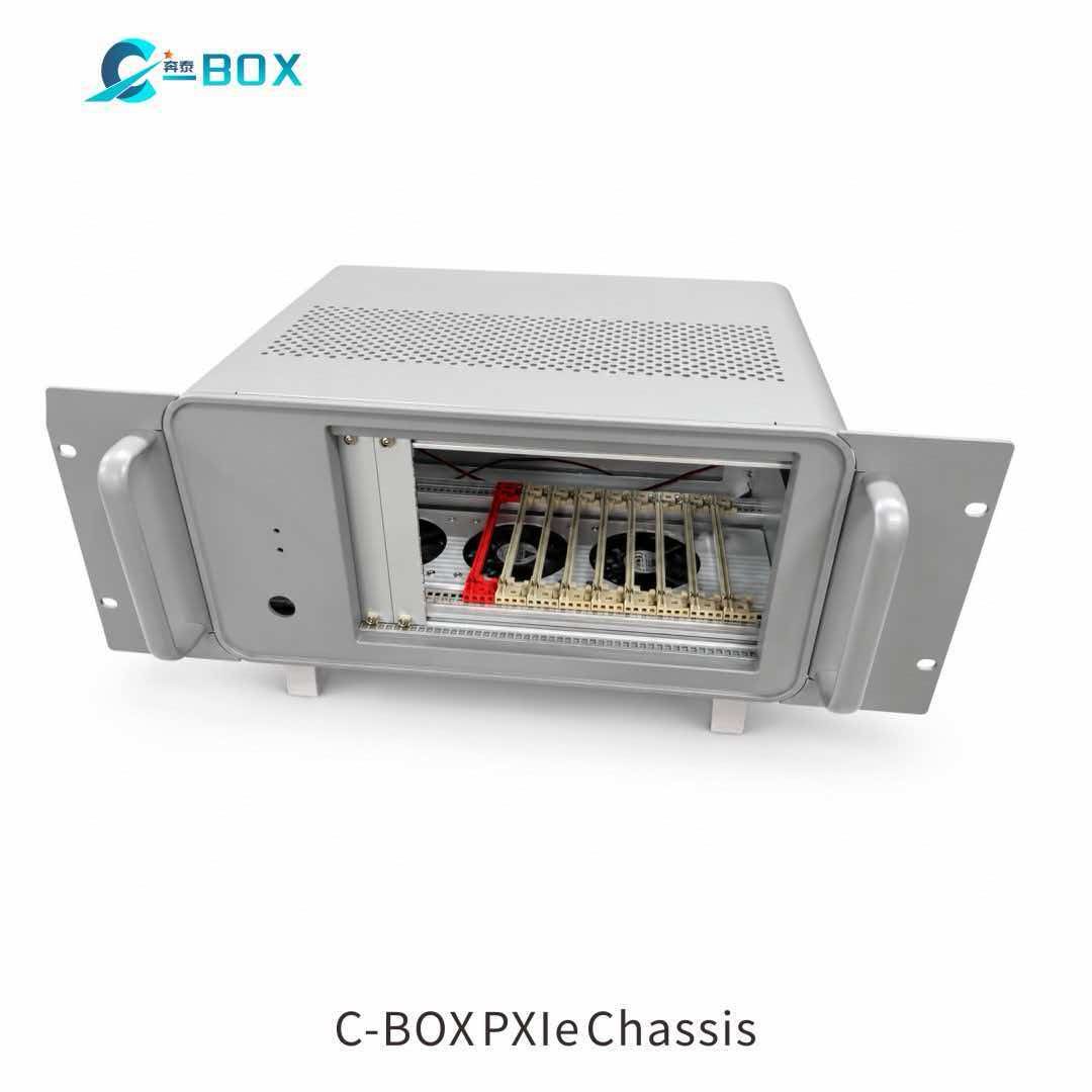 C-BOX 8-slot PXIe desktop chassis with top cover removed